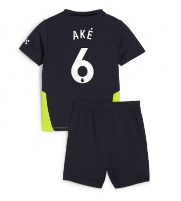 Manchester City Nathan Ake #6 Segunda Equipación Niños 2024-25 Manga Corta (+ Pantalones cortos)